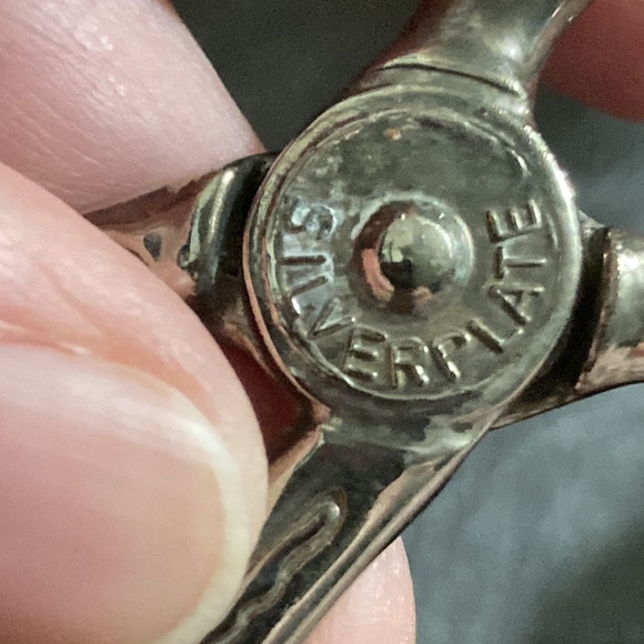 Vintage silver-plated serving tongs - Picture 5 of 6